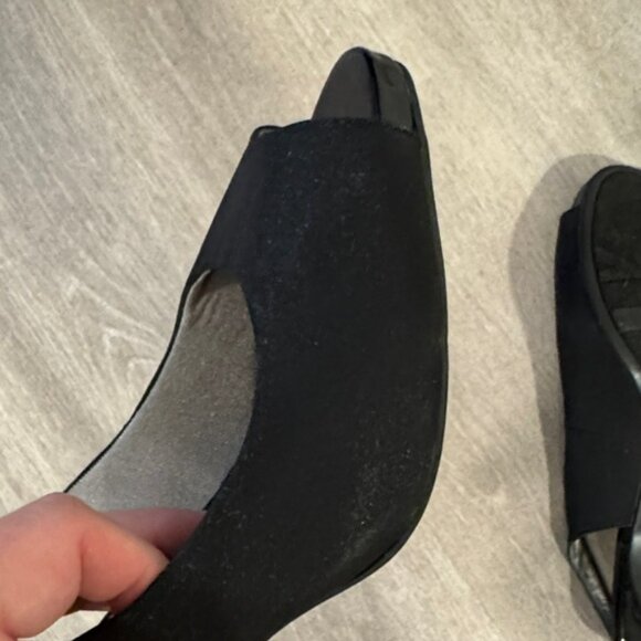 Life Stride Black Slingback Peep-Toe Heels - Picture 11 of 16